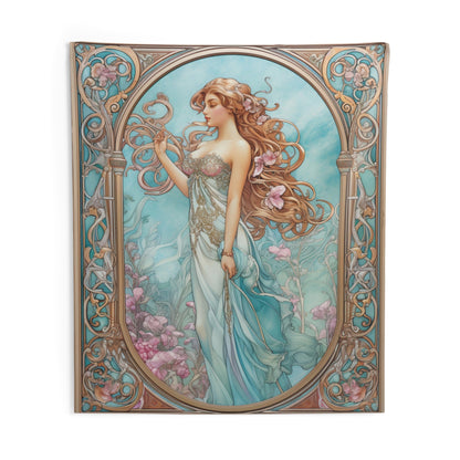Art Nouveau Tapestry, Vintage Lady Wall Art Hanging Cool Unique Vertical Aesthetic Large Small Decor Bedroom College Dorm Room Starcove Fashion