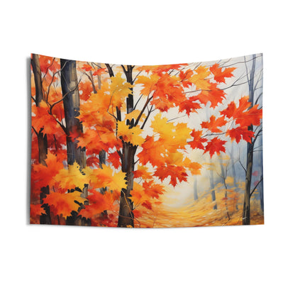 Fall Forest Tapestry, Maple Tree Autumn Leaves Wall Art Hanging Cool Unique Landscape Aesthetic Large Small Decor Bedroom College Dorm Starcove Fashion
