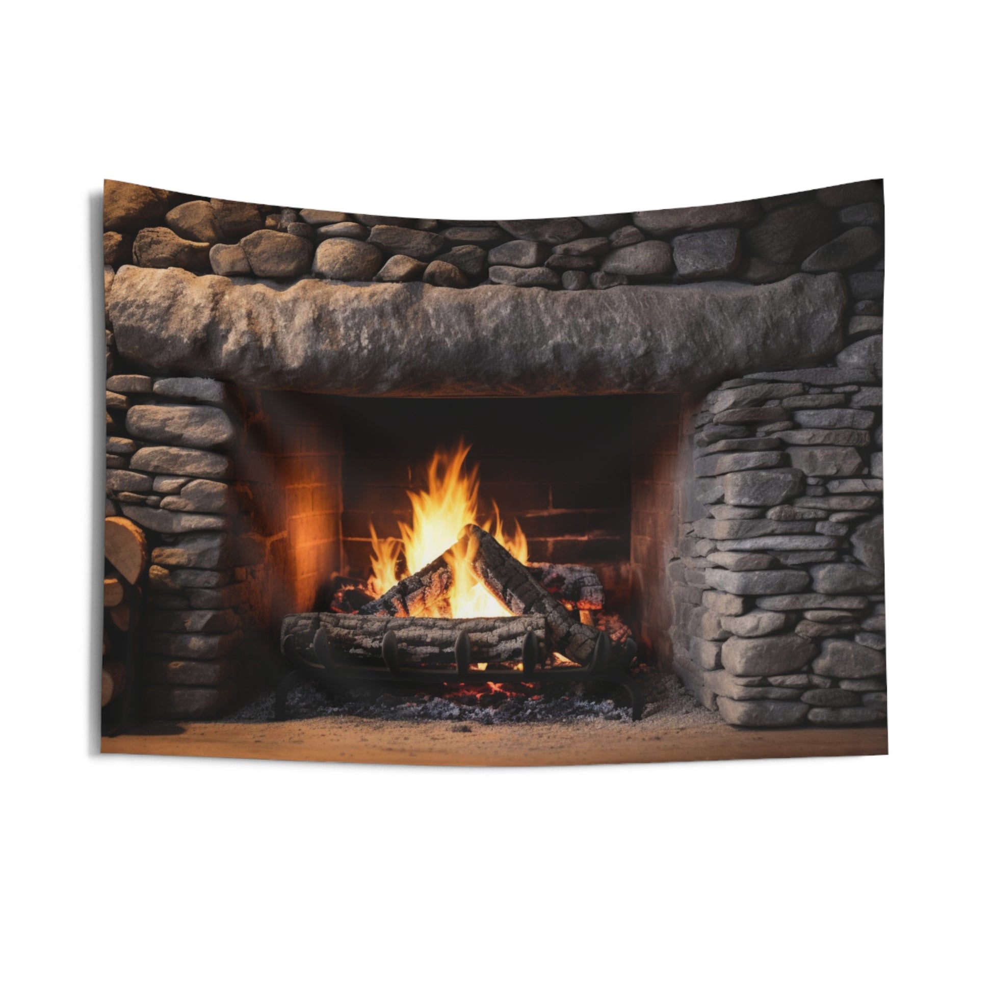 Fireplace Tapestry, Stone Fire Vintage Wall Art Hanging Cool Unique Landscape Aesthetic Large Small Decor Bedroom College Dorm Room Starcove Fashion