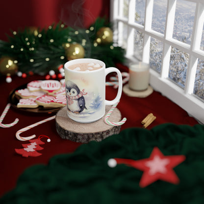 Cute Baby Penguins Coffee Mug, Christmas Holiday Watercolor Art Ceramic Cup Tea Hot Chocolate Lover Unique Kids Cool Gift Starcove Fashion