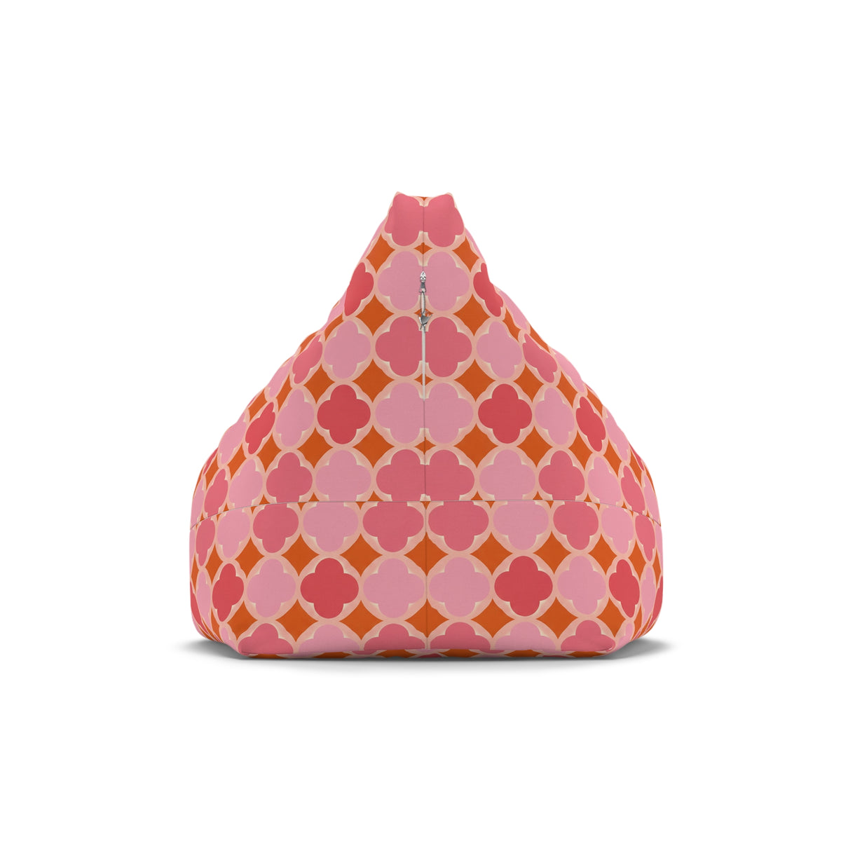Pink Geometric Bean Bag Chair Cover, Petal Pastel Washable Triangle Furniture Small Large Adult Children Kids Playroom Apartment Dorm Decor