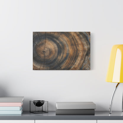 Tree Rings Canvas Gallery Wrap, Wood Farmhouse Nature Earth Watercolor Wall Art Print Decor Small Large Hanging Modern Landscape Living Room