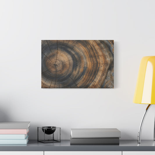 Tree Rings Canvas Gallery Wrap, Wood Farmhouse Nature Earth Watercolor Wall Art Print Decor Small Large Hanging Modern Landscape Living Room