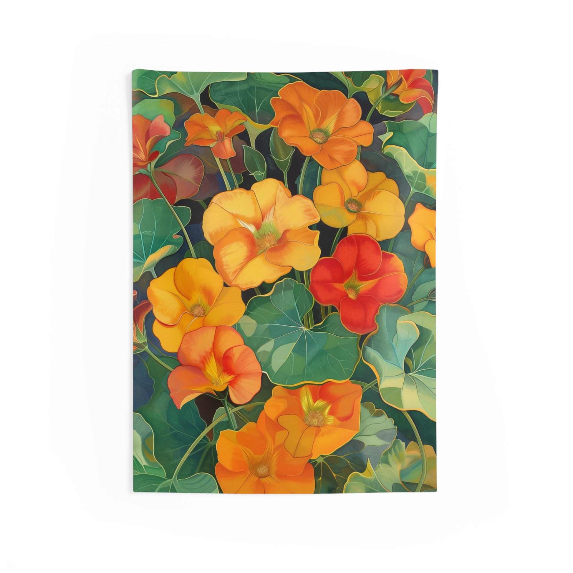 hanging plant tapestry Nasturtium Flowers Tapestry, Floral Wall Plants Art Hanging Cool Uniqu – Starcove Fashion
