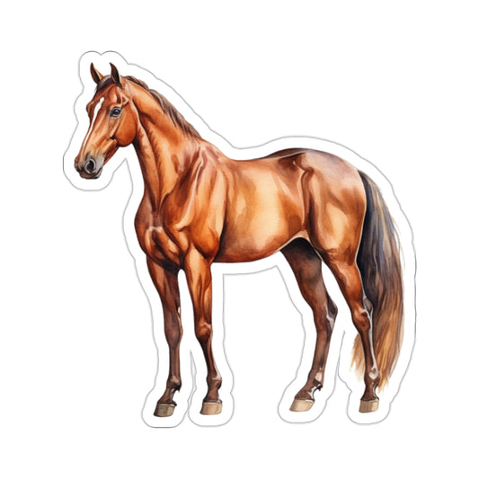 Horse Sticker Decal, Brown Animal Art Vinyl Laptop Cute Waterbottle Tumbler Car Waterproof Bumper Clear Aesthetic Die Cut Wall Starcove Fashion