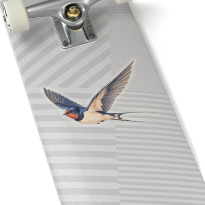 Barn Swallow Bird Sticker Decal, Blue Flying Birdwatcher Watercolor Art Vinyl Laptop Waterbottle Tumbler Car Waterproof Bumper Clear Die Cut