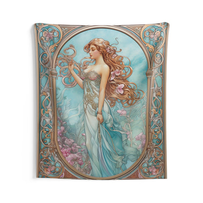 Art Nouveau Tapestry, Vintage Lady Wall Art Hanging Cool Unique Vertical Aesthetic Large Small Decor Bedroom College Dorm Room Starcove Fashion
