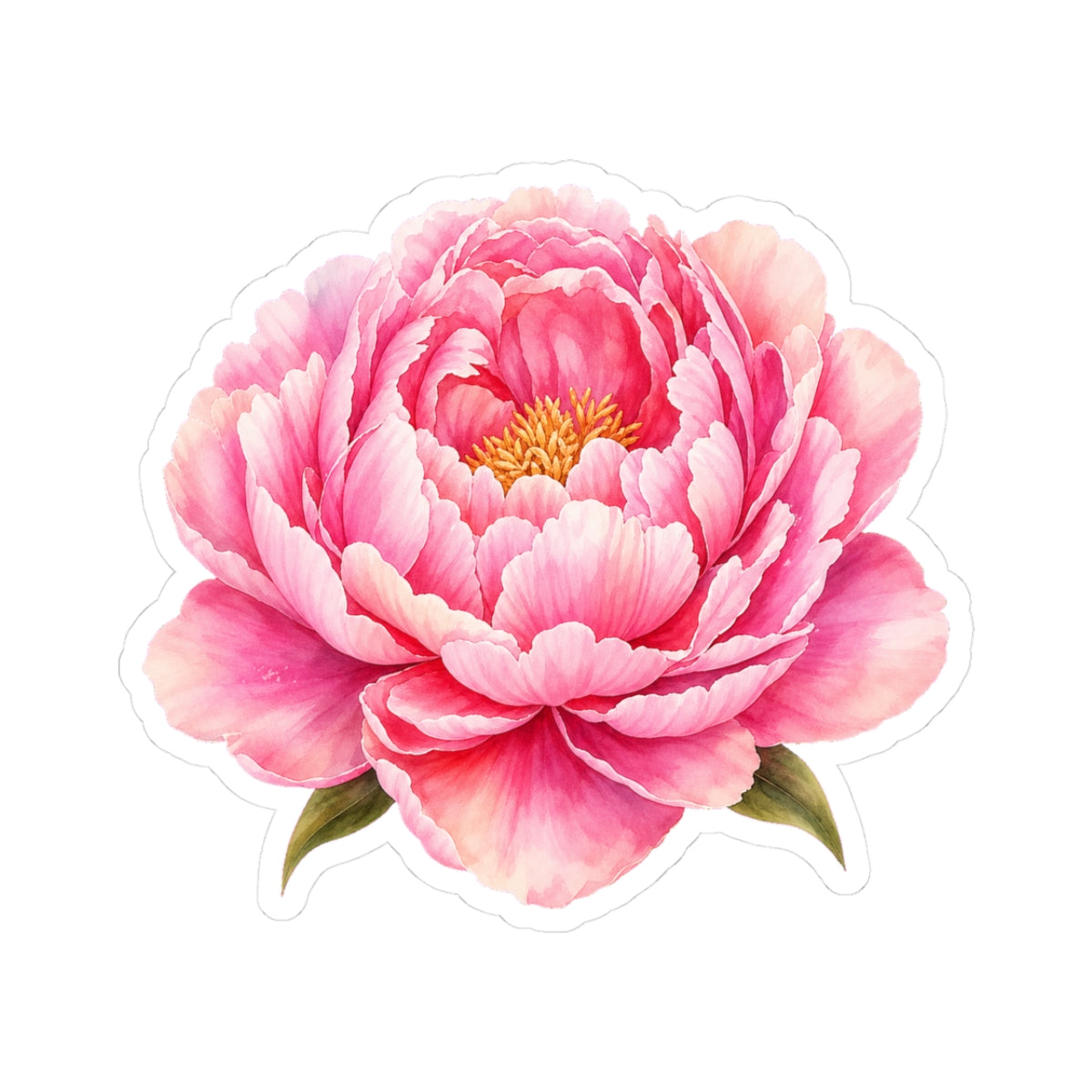 Pink Peony Flower Sticker Decal, Blossom Floral Watercolor Art Vinyl Cute Waterbottle Tumbler Car Waterproof Bumper Clear Die Cut Wall - Starcove Fashion