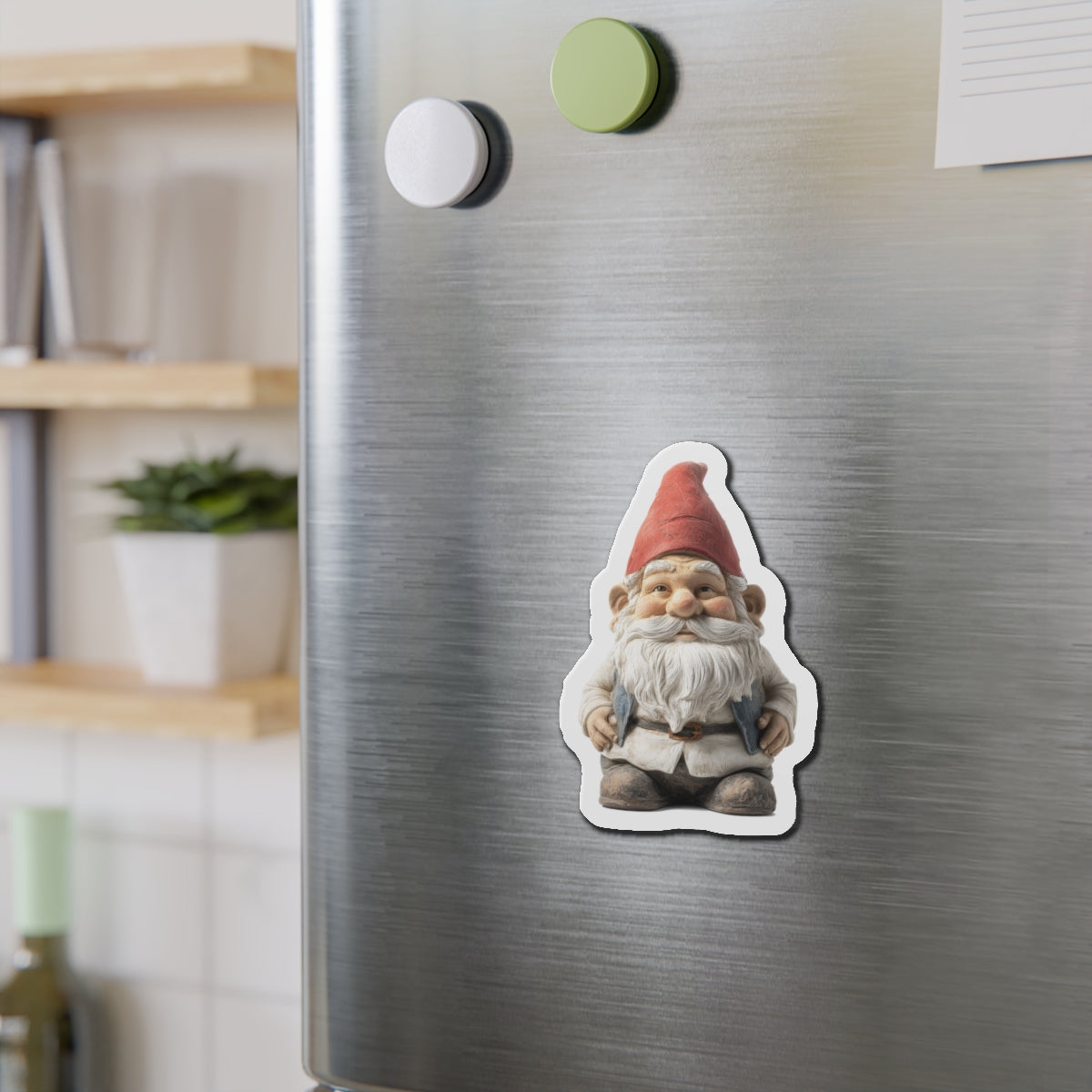 Garden Gnome Magnet, Fridge Refrigerator Car Truck Locker Door Cute Inspirational Small Large Kitchen Die Cut Magnetic