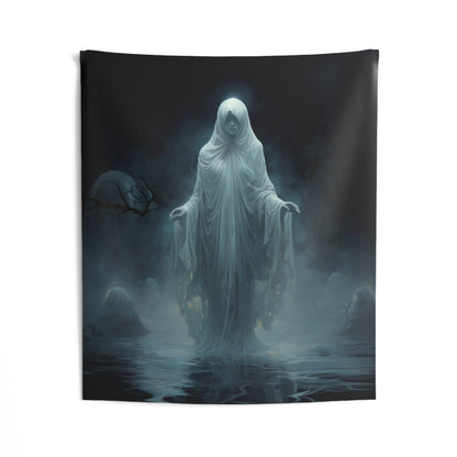 Ghost Tapestry, Horror Halloween Scary Spooky Gothic Wall Art Hanging Cool Unique Vertical Aesthetic Large Small Bedroom College Dorm Starcove Fashion