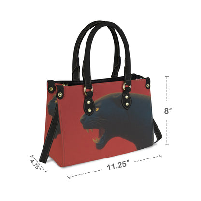Black Panther Vegan Leather Crossbody Purse Women, Red Animal Small Handbag Shoulder Bag Ladies Zip Strap Designer Cross Body - Starcove Fashion