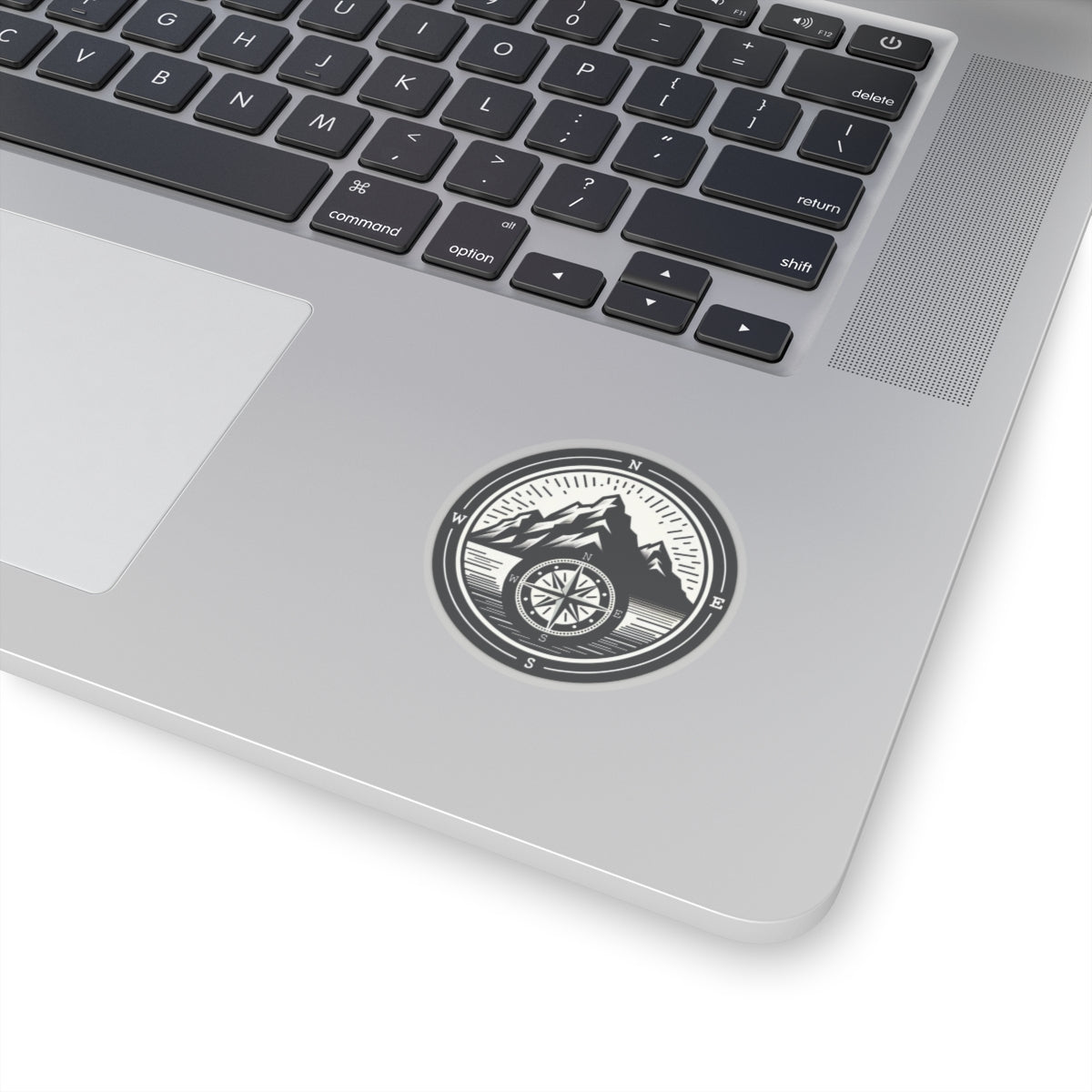 Compass Mountain Sticker Decal, Car Bumper Navigation Art Vinyl Laptop Cute Waterbottle Tumbler Waterproof Clear Aesthetic