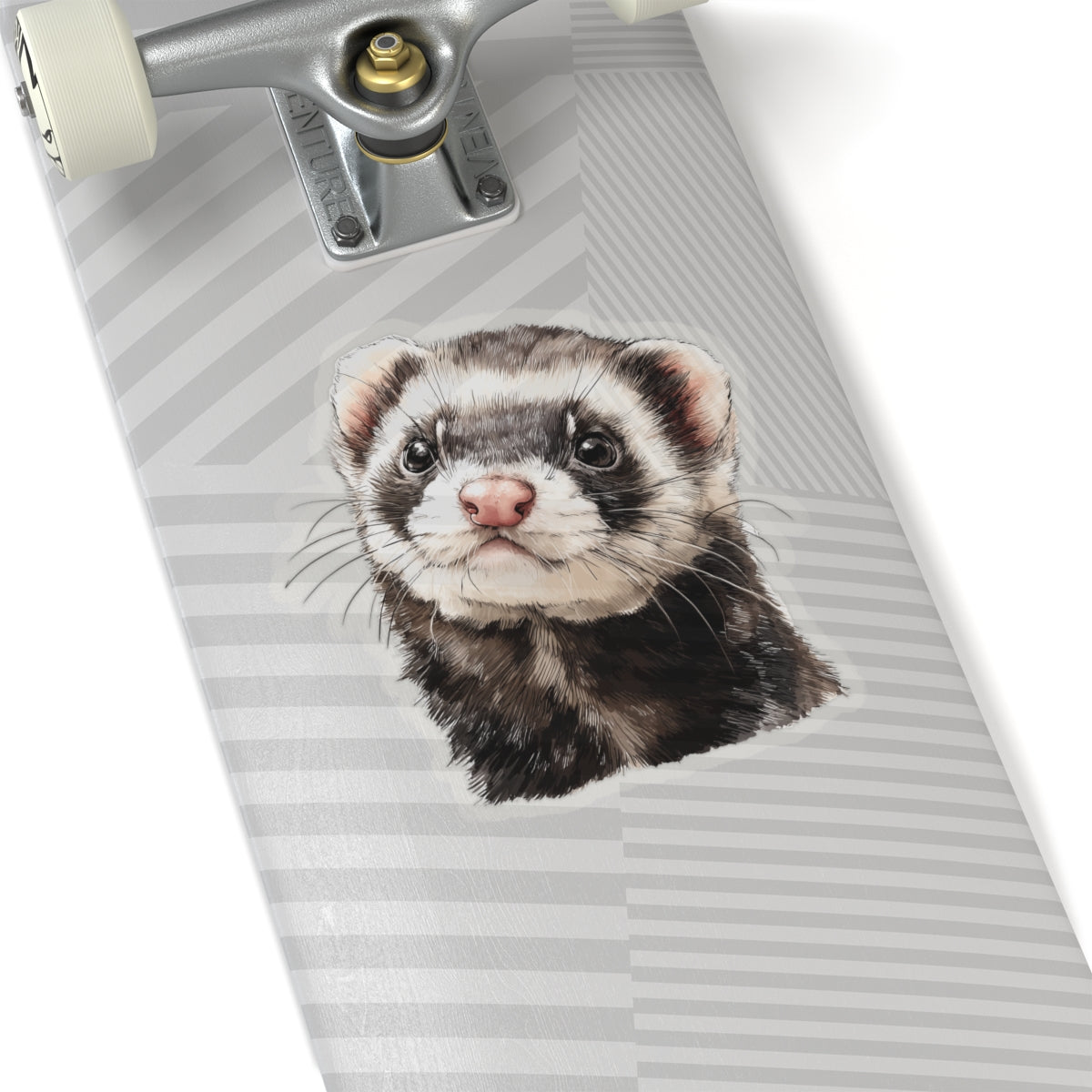 Ferret Sticker Decal, Watercolor Animal Wildlife Cute Art Vinyl Laptop Waterbottle Tumbler Car Waterproof Bumper 4x4 Clear Die Cut Wall