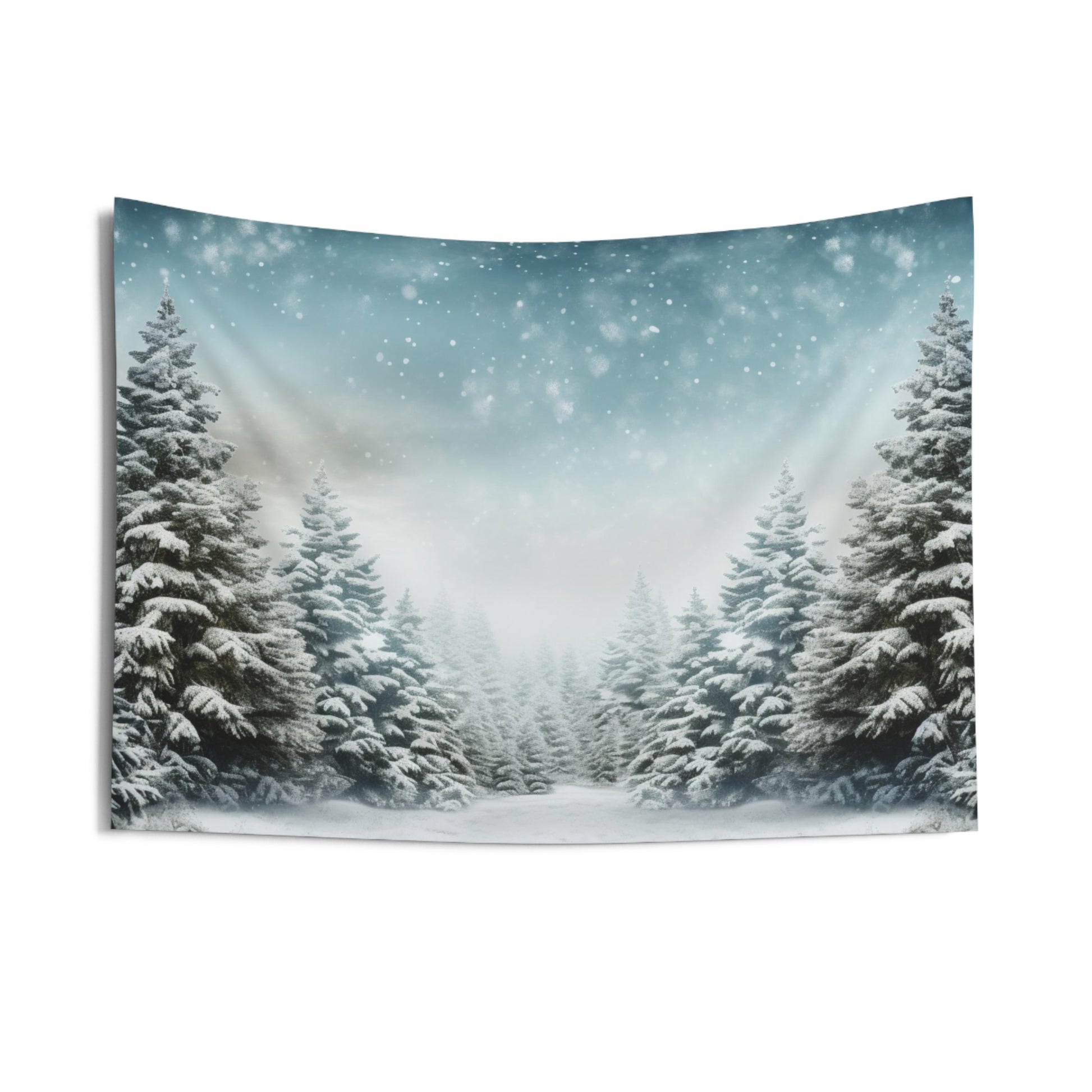 Winter Trees Tapestry, Pine Snowing Wall Art Hanging Cool Unique Landscape Aesthetic Large Small Decor Bedroom College Dorm Room Starcove Fashion