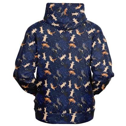 Cats in Space Zip Up Hoodie, Kittens Full Zipper Pocket Men Women Unisex Adult Aesthetic Graphic Cotton Fleece Hooded Sweatshirt - Starcove Fashion