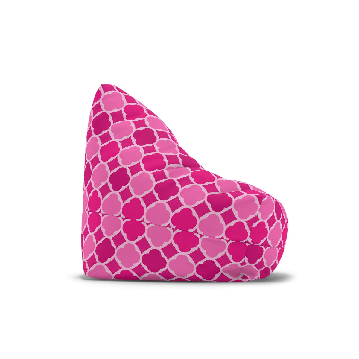 Bright Pink Geometric Bean Bag Chair Cover, Petal Washable Triangle Furniture Small Large Adult Children Kids Playroom Apartment Dorm Decor