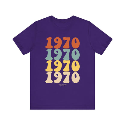 1970 shirt, Birthday Party Women Men Dad Mom Born 70s Retro Vintage 55th Turning Years Gift Idea Present Made Funny Graphic TShirt Tee