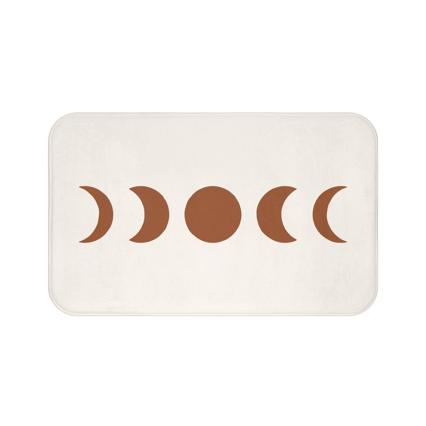 Moon Phases Bath Mat, Boho Bohemian Half Full Memory Foam Cute Shower Bathroom Decor Non Slip Floor Large Small Washable Quick Dry Rug