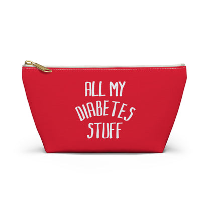 All My Diabetes Stuff, Diabetes Supply Bag, Funny Diabetic Supply Bag, Type 1 one Carry Case, Accessory Red Pouch Zipper w T-bottom - Starcove Fashion