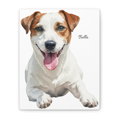 Custom Pet Portrait Canvas Gallery Wrap, Watercolor Painting Dog Cat Personalized Wall Art Print Artwork Small Large Hanging Vertical Poster