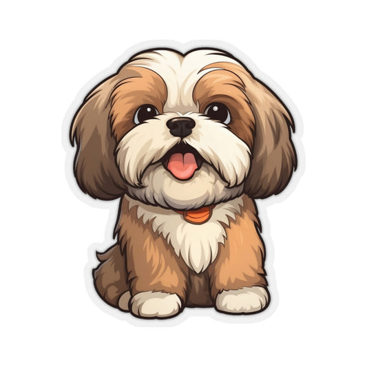 Shih Tsu Sticker, Dog Kawaii Animal Cute Vinyl Decal Label Phone Transparent Clear Small Large Cool Art Computer Hydro Flask Starcove Fashion