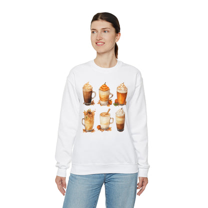 Fall Sweatshirt, Coffee Pumpkin Spice Autumn Graphic Crewneck Fleece Cotton Sweater Jumper Pullover Men Women Adult Aesthetic Designer Top Starcove Fashion