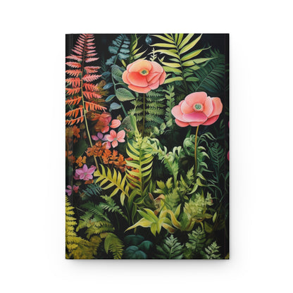 Floral Fern Hardcover Journal  Notebook, Forest Watercolor Matte Travel Pattern Design Small Notepad Ruled Line Book Paper Pad Work Starcove Fashion