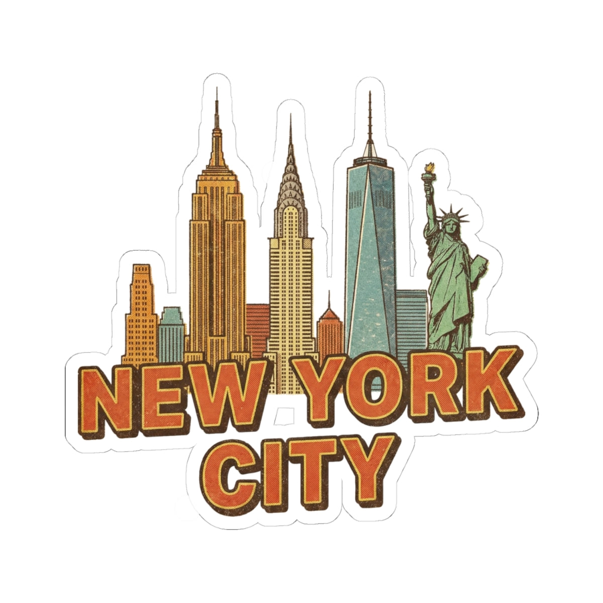 New York City Sticker Decal, Manhattan Art Vinyl Laptop Waterbottle Tumbler Car Vehicle Window Waterproof Bumper Clear Small Large Wall - Starcove Fashion