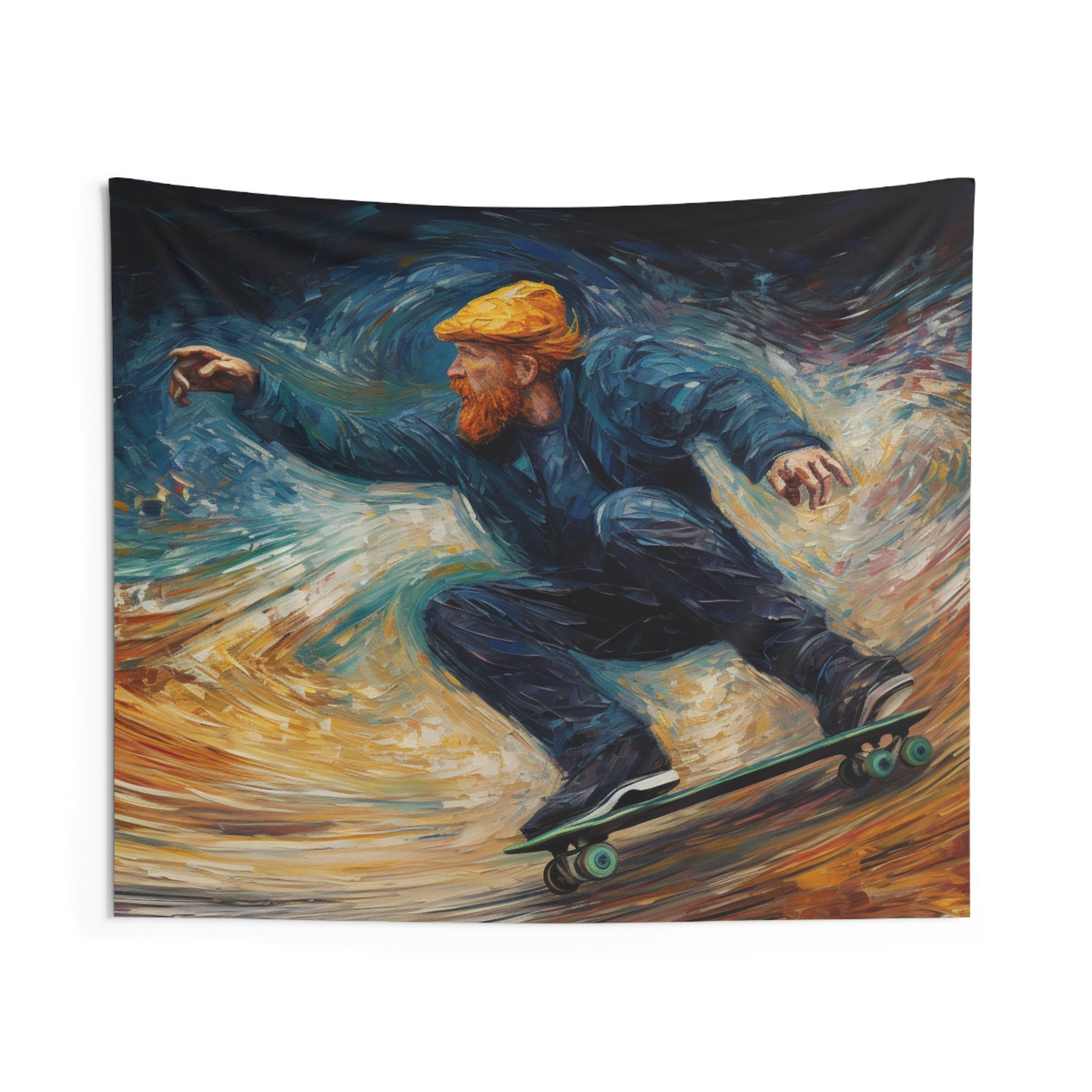 Skater Tapestry, Skateboard Skate Wall Art Hanging Cool Unique Landscape Aesthetic Large Small Decor Bedroom College Dorm Room Starcove Fashion