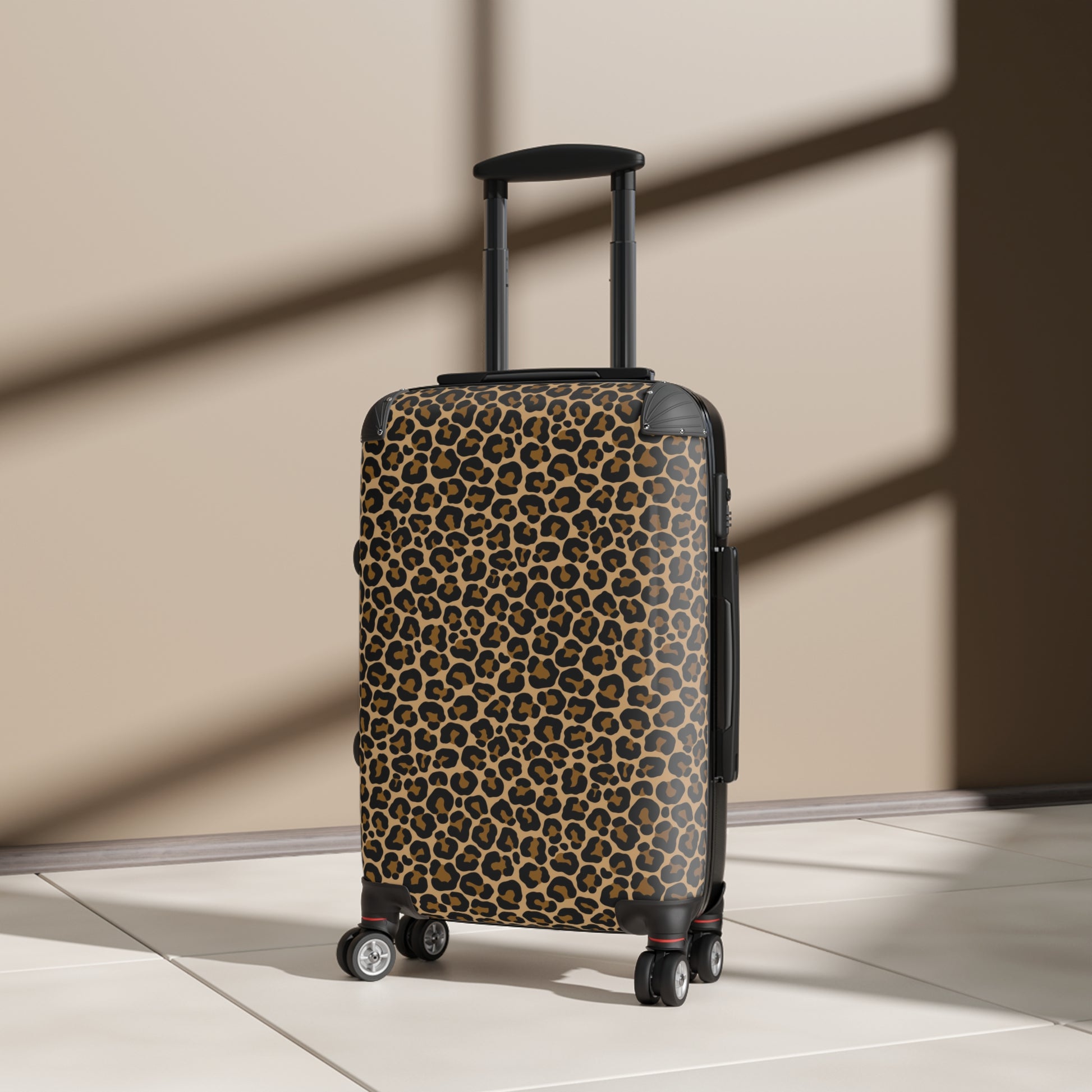 Leopard Suitcase Luggage, Animal Print Cheetah Carry On 4 Wheels Cabin Travel Small Large Set Rolling Spinner Lock Designer Hard Shell Case - Starcove Fashion
