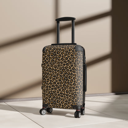 Leopard Suitcase Luggage, Animal Print Cheetah Carry On 4 Wheels Cabin Travel Small Large Set Rolling Spinner Lock Designer Hard Shell Case - Starcove Fashion