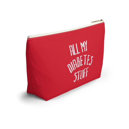 All My Diabetes Stuff, Diabetes Supply Bag, Funny Diabetic Supply Bag, Type 1 one Carry Case, Accessory Red Pouch Zipper w T-bottom - Starcove Fashion