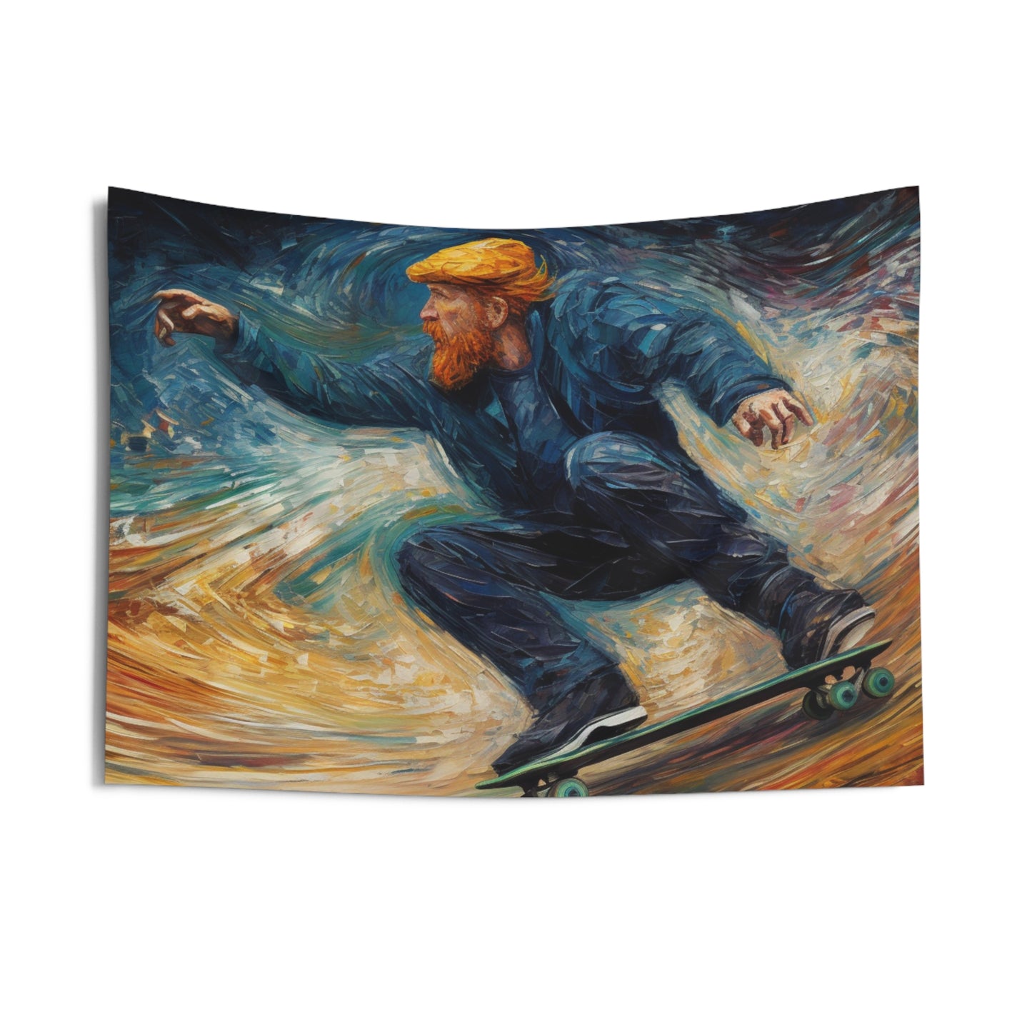 Skater Tapestry, Skateboard Skate Wall Art Hanging Cool Unique Landscape Aesthetic Large Small Decor Bedroom College Dorm Room Starcove Fashion