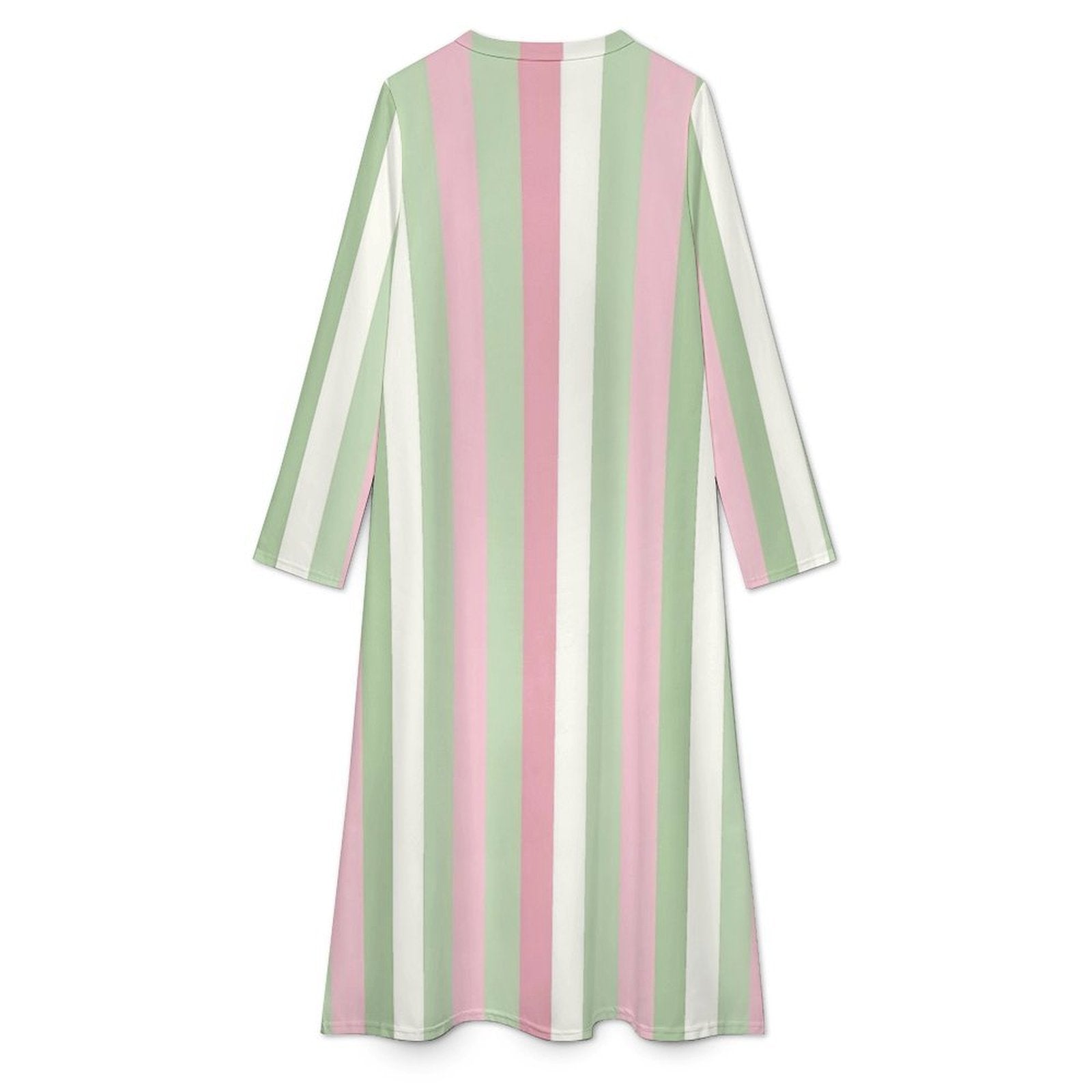 green and pink striped dress The Valda Striped Midi Dress in Pink + Green X-Small
