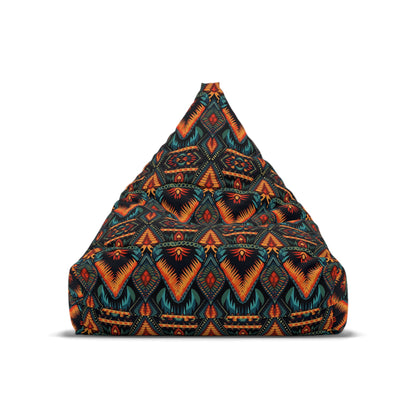 Boho Retro Bean Bag Chair Cover, Vintage Bohemian Washable Triangle Small Large Adult Children Kids Sofa Apartment Dorm Decor Unfilled Sack
