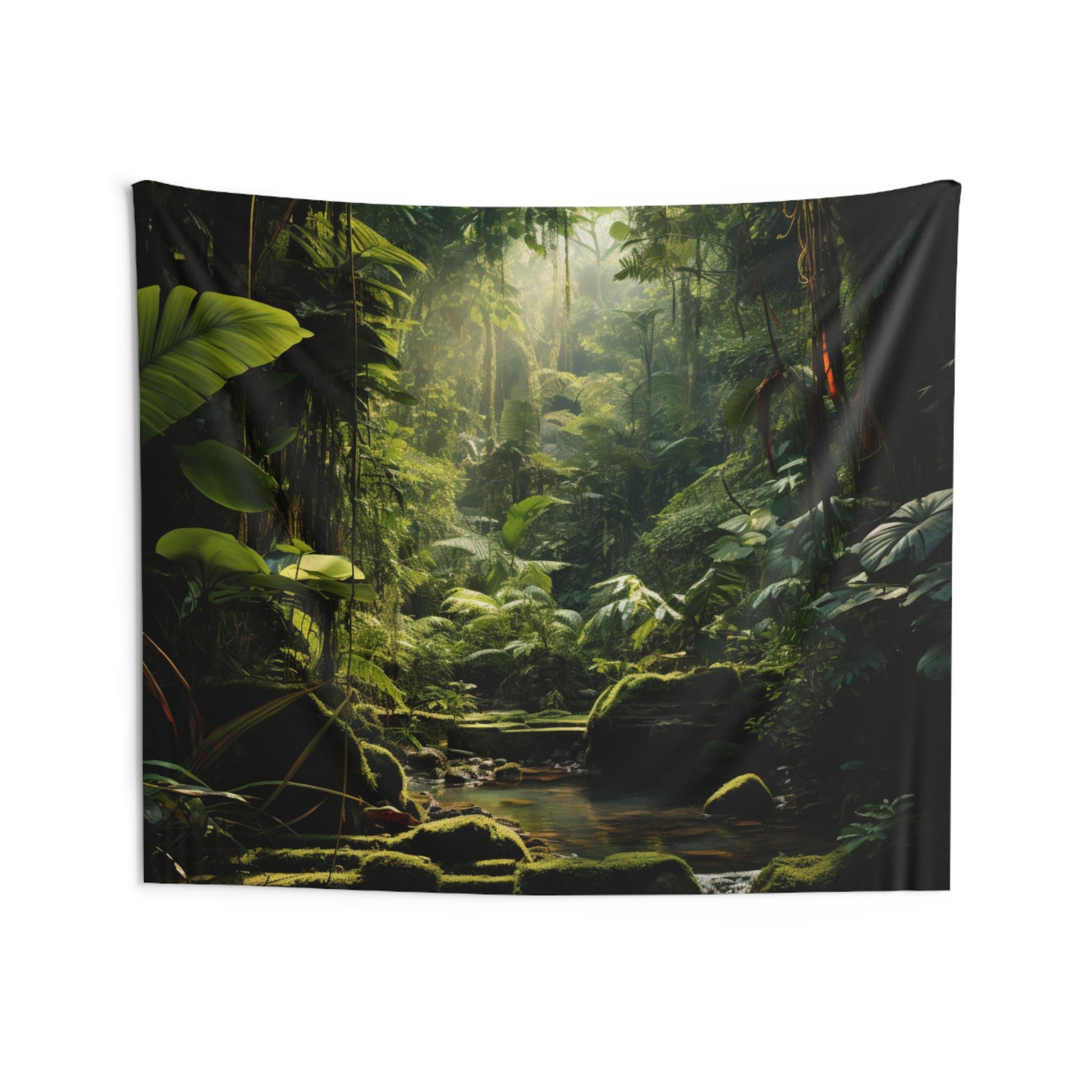 Rainforest Jungle Tapestry, Green Nature Wall Art Hanging Cool Unique Landscape Aesthetic Large Small Decor Bedroom College Dorm Room Starcove Fashion