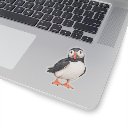 Atlantic Puffin Sticker Decal, Bird Seabird Watercolor Art Vinyl Laptop Cute Waterbottle Tumbler Car Waterproof Bumper 4x4 Clear Die Cut