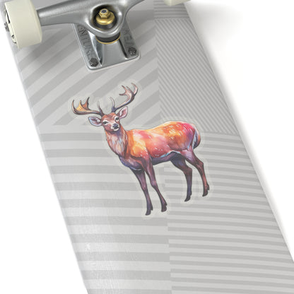 Deer Sticker Decal, Animal Nature Art Vinyl Laptop Cute Waterbottle Tumbler Car Waterproof Bumper Clear Aesthetic Die Cut Wall