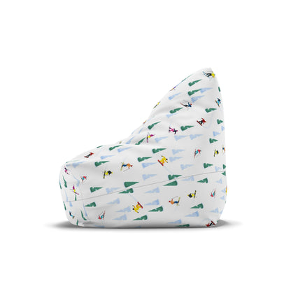 Ski Bean Bag Chair Cover, Snowboard Winter Sport Mountain Washable Triangle Small Large Adult Children Kids Sofa Dorm Decor Unfilled Sack