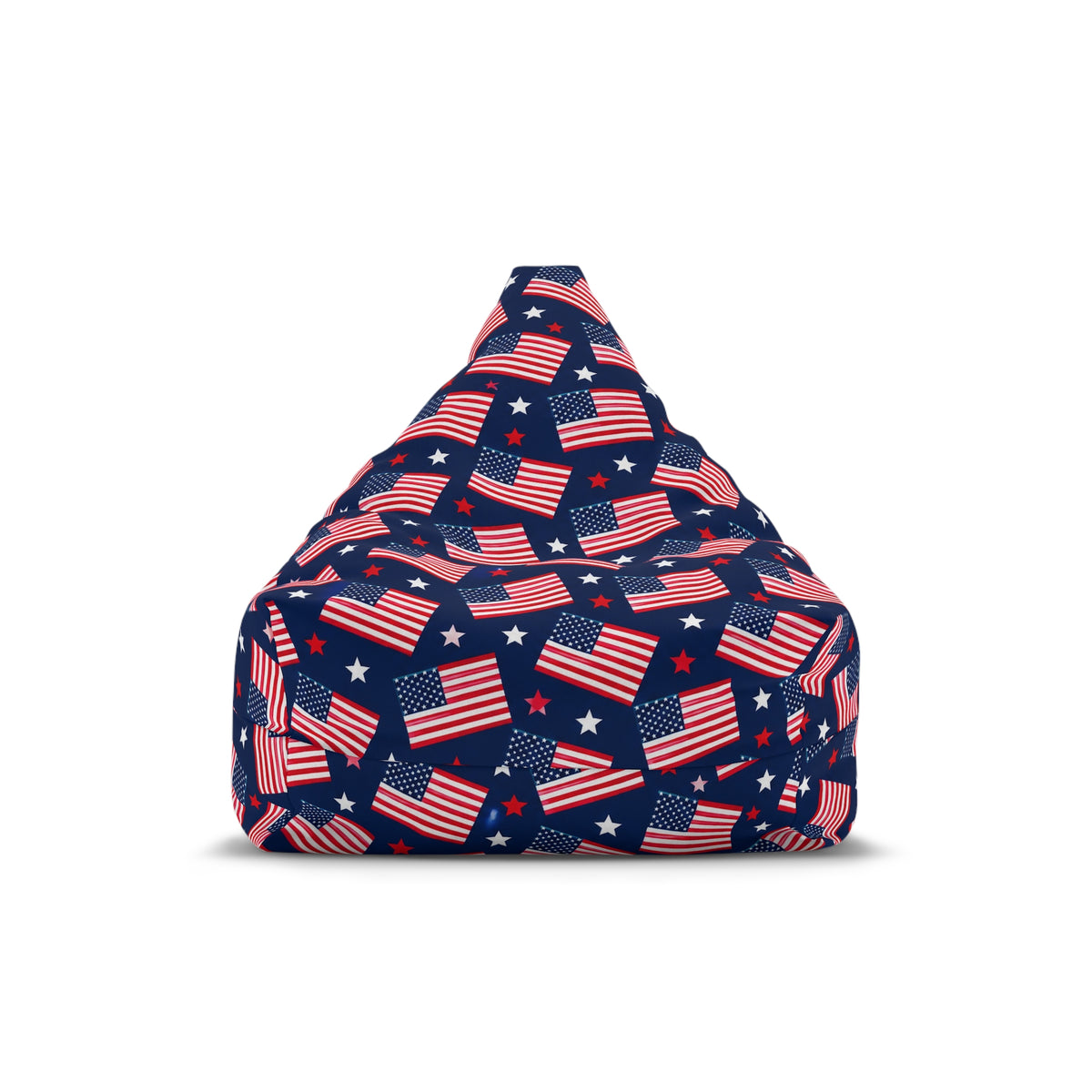 American Flag Bean Bag Chair Cover, Patriotic USA Stars and Stripes Washable Triangle Furniture Small Large Adult Children Kids Sofa Dorm