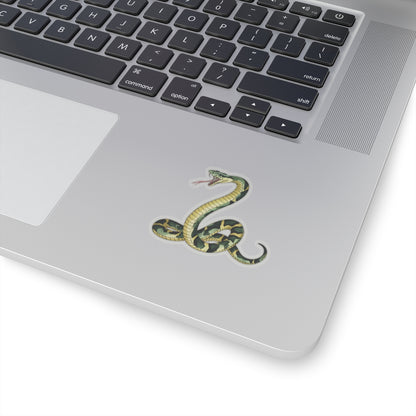 Snake Sticker Decal, Green Animal Reptile Watercolor Art Vinyl Laptop Cute Waterbottle Tumbler Car Waterproof Bumper Clear Die Cut Wall