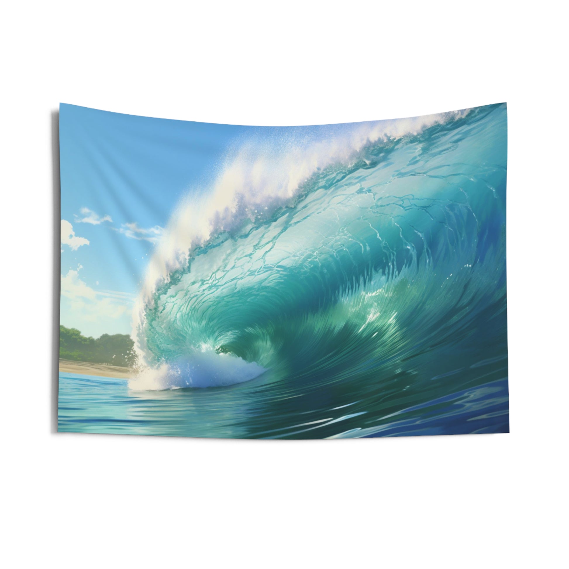 Barrel Wave Tapestry, Ocean Tropical Surf Wall Art Hanging Landscape Indoor Aesthetic Large Small Decor Bedroom College Dorm Room Starcove Fashion