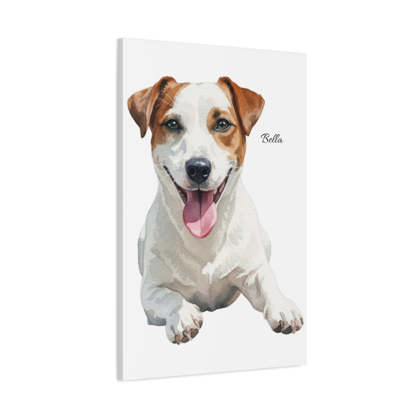 Custom Pet Portrait Canvas Gallery Wrap, Watercolor Painting Dog Cat Personalized Wall Art Print Artwork Small Large Hanging Vertical Poster