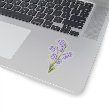 Purple Bluebell Flower Sticker Decal, Floral Watercolor Art Vinyl Cute Waterbottle Tumbler Car Waterproof Bumper Clear Die Cut Wall - Starcove Fashion