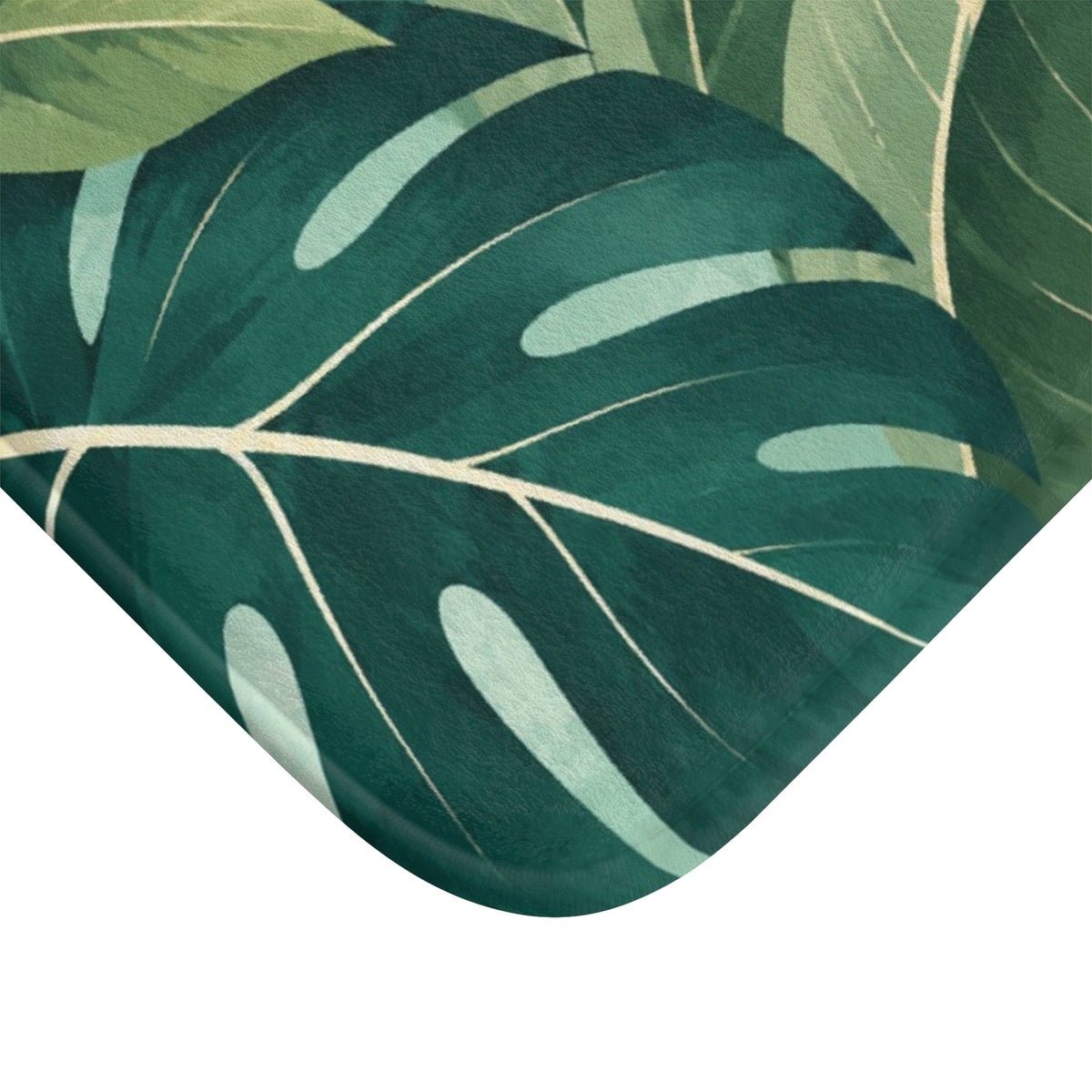 Monstera Leaf Bath Mat, Tropical Green Memory Foam Cute Shower Bathroom Decor Non Slip Floor Large Small Washable Quick Dry Luxury Rug