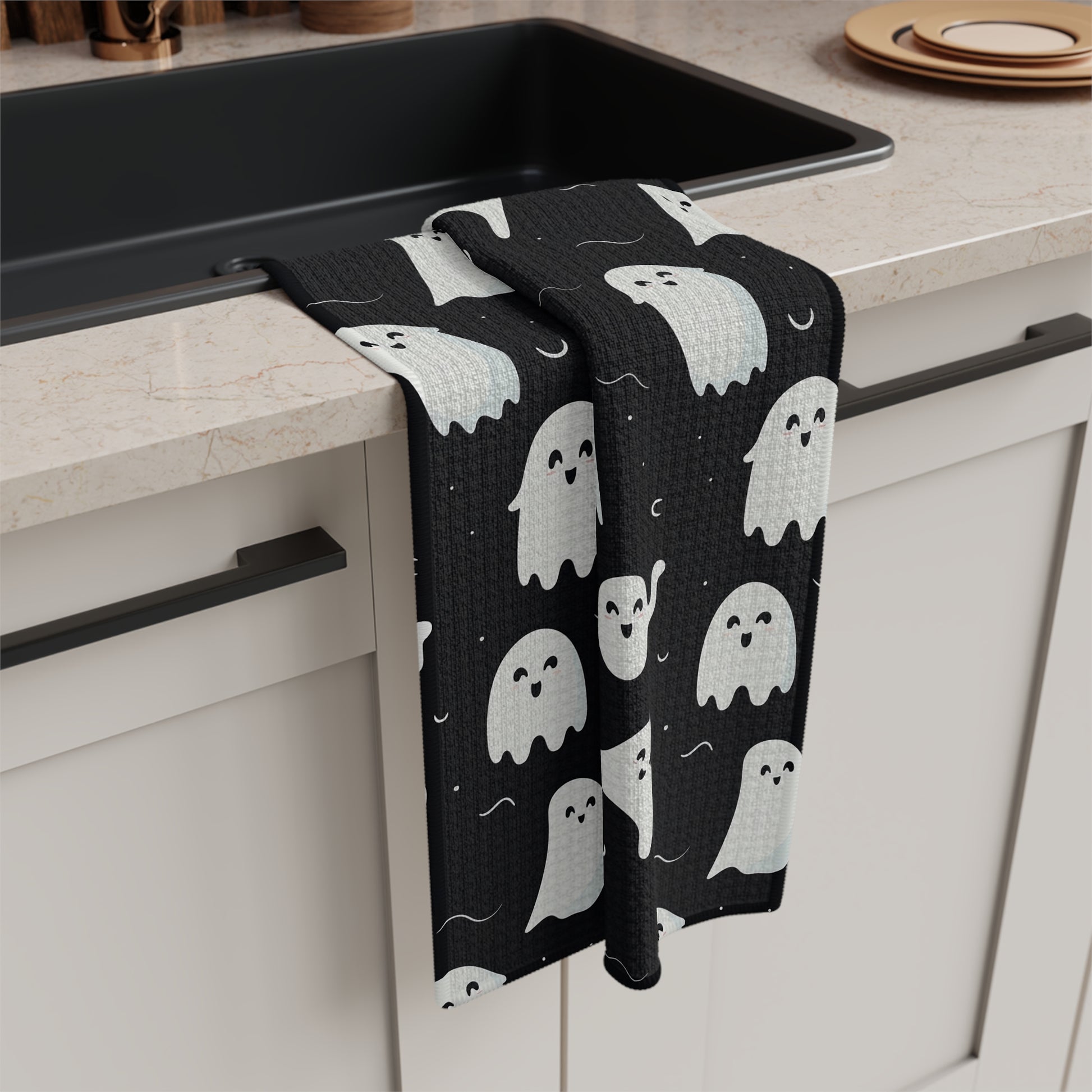 Ghosts Kitchen Towel, Halloween Black White Fall Funny Tea Dish Hand T –  Starcove Fashion