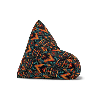 Boho Retro Bean Bag Chair Cover, Vintage Bohemian Washable Triangle Small Large Adult Children Kids Sofa Apartment Dorm Decor Unfilled Sack