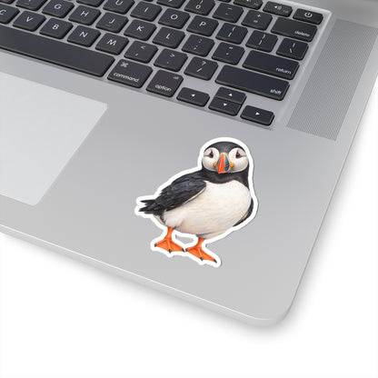 Atlantic Puffin Sticker Decal, Bird Seabird Watercolor Art Vinyl Laptop Cute Waterbottle Tumbler Car Waterproof Bumper 4x4 Clear Die Cut