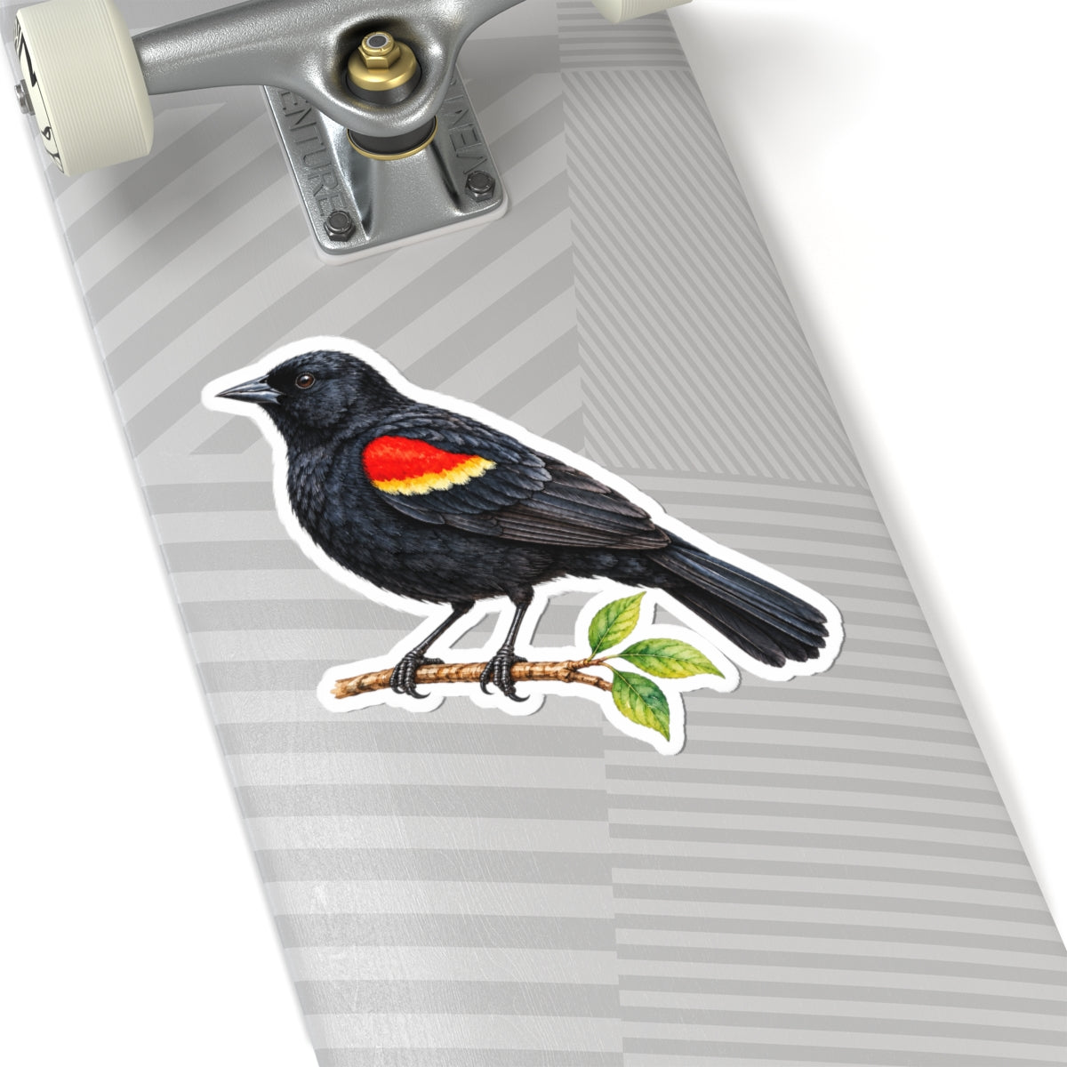 Red-Winged Blackbird Bird Sticker Decal, Birdwatcher Wetland Watercolor Art Vinyl Laptop Waterbottle Tumbler Car Waterproof Bumper Clear Die Cut