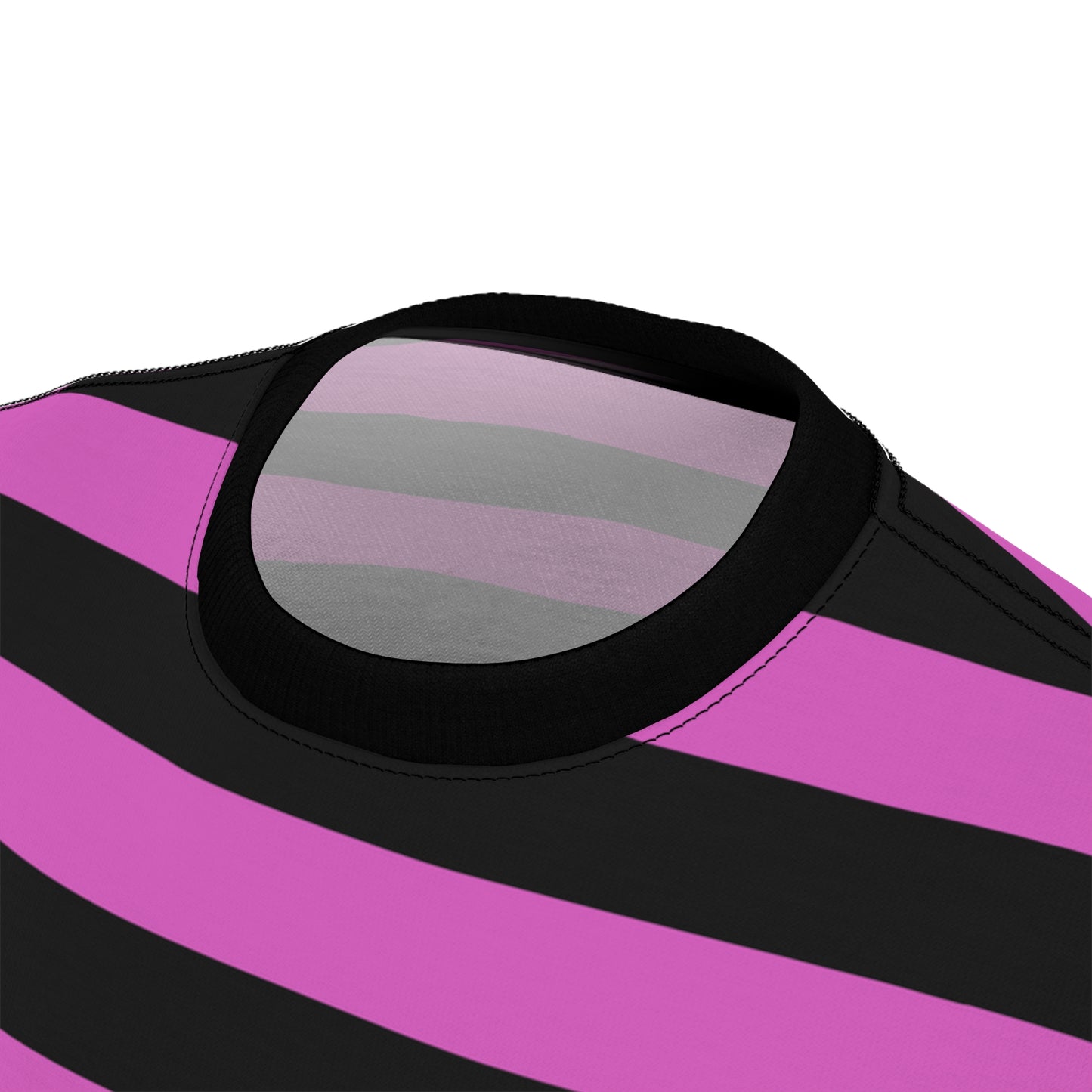 Black and Pink Striped Tshirt, Purple Designer Graphic Aesthetic Lightweight Heavyweight Crewneck Men Women Tee Top Short Sleeve Shirt